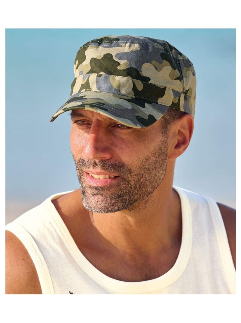 Casquette Imprimé Camouflage   - ATLAS FOR MEN Kaki - Kiabi