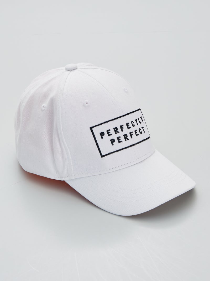 Casquette imprimé 'Perfectly Perfect' blanc - Kiabi