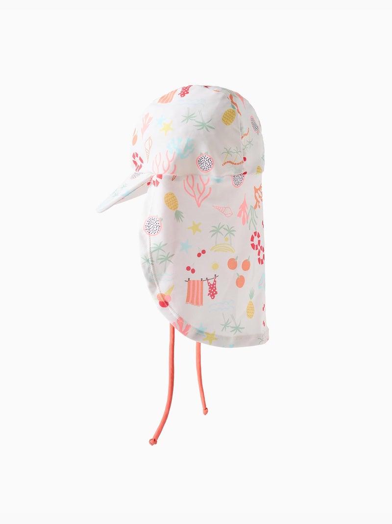 Casquette légionnaire de bain avec motif plage Blanc - Kiabi