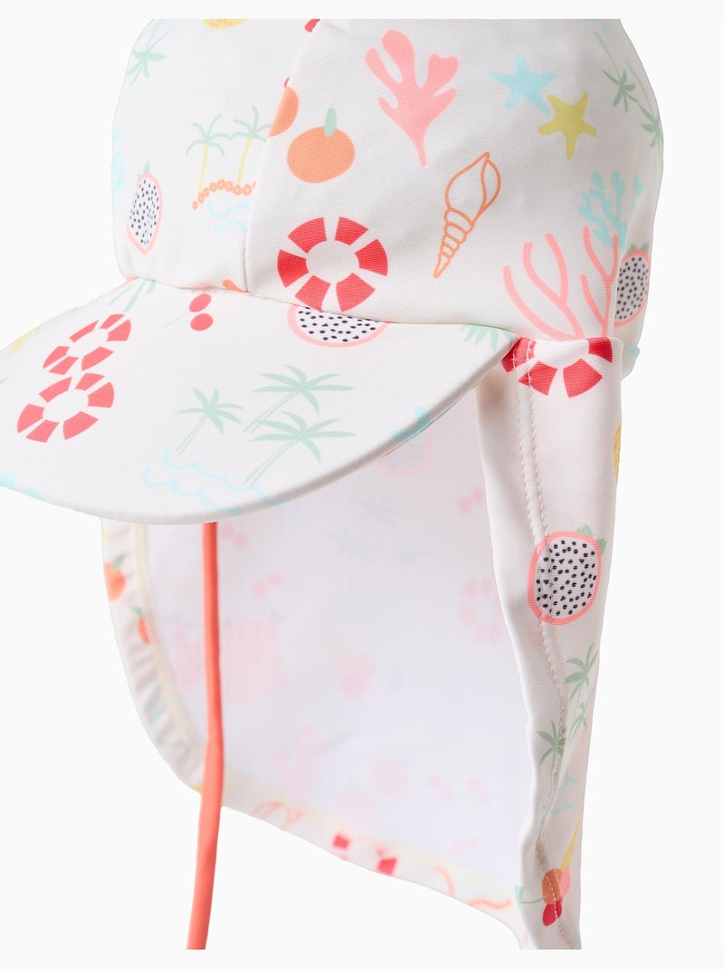Casquette légionnaire de bain avec motif plage Blanc - Kiabi