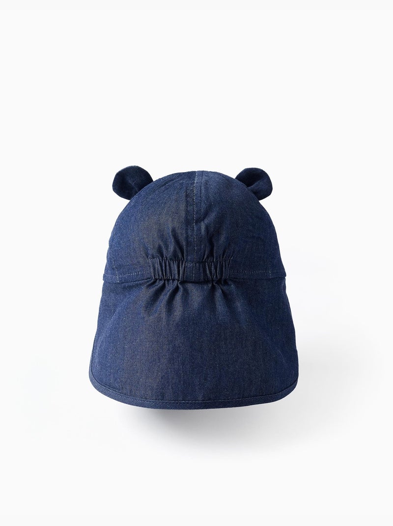 Casquette légionnaire en denim de coton avec oreilles 3D Bleu marine - Kiabi