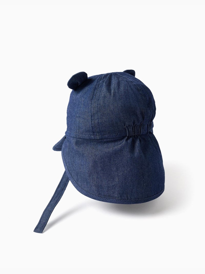Casquette légionnaire en denim de coton avec oreilles 3D Bleu marine - Kiabi