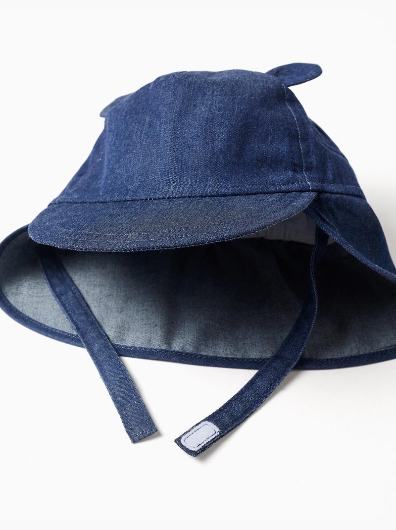 Casquette légionnaire en denim de coton avec oreilles 3D Bleu marine - Kiabi