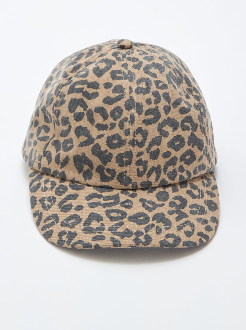 Casquette léopard en tissu Marron - Kiabi