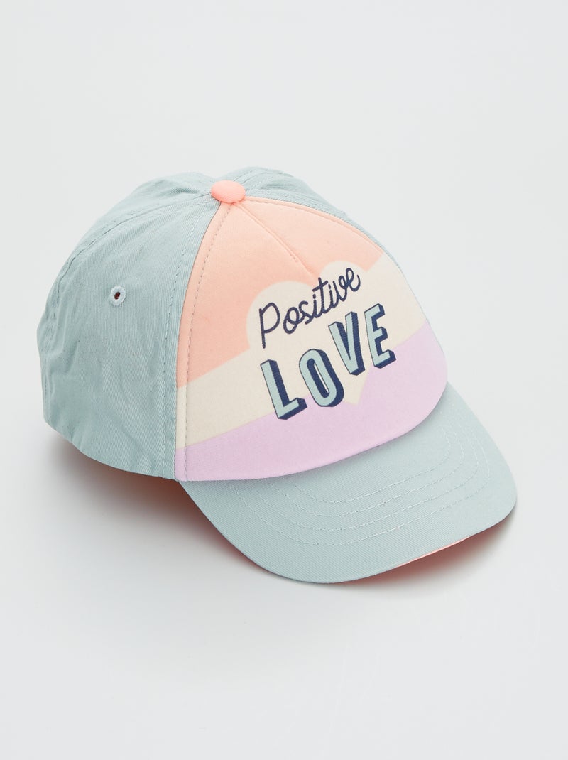 Casquette 'Love' en toile vert - Kiabi