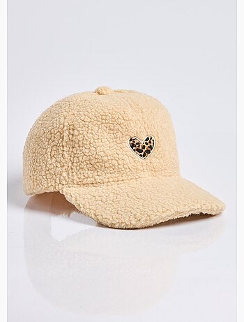 Casquette matière, détail c¿ur léopard