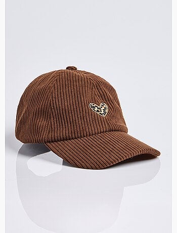 Casquette matière, détail c¿ur léopard