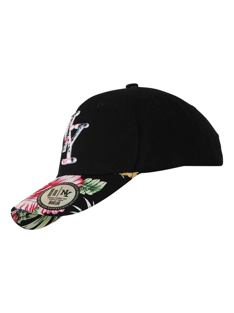 Casquette NY visière HIBISCUS Noir - Kiabi