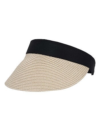 Casquette papier de paille, bande élastiquée femme