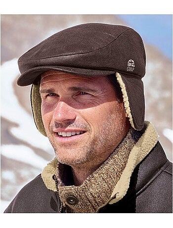 Casquette Plate Cache-Oreilles Suédine et Sherpa - ATLAS FOR MEN