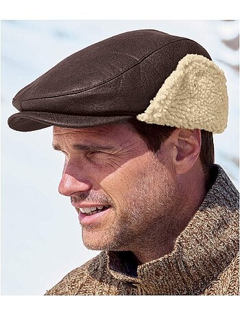 Casquette Plate Cache-Oreilles Suédine et Sherpa - ATLAS FOR MEN