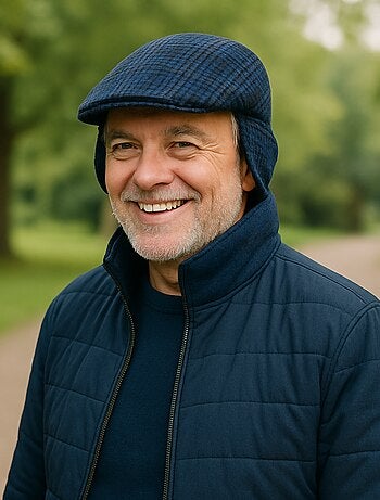 Casquette Plate en Laine à Carreaux