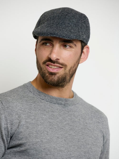 Casquette plate en tissu aspect laine - Kiabi
