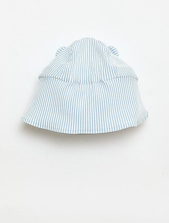 Casquette rayée avec cache nuque et oreilles