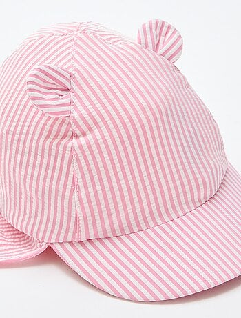 Casquette rayée avec cache nuque et oreilles