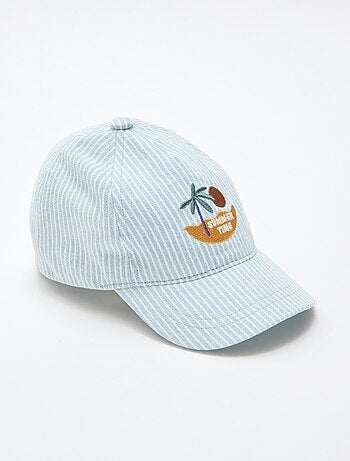 Casquette rayée avec patch brodé