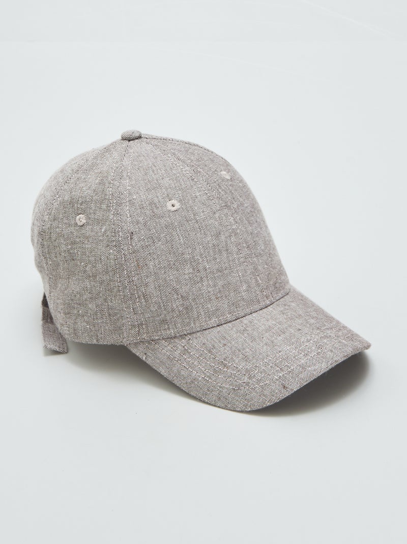 Casquette style baseball effet lin Gris - Kiabi