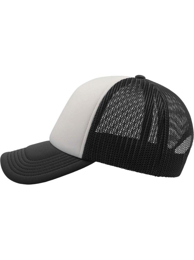 Casquette style trucker rapper - mixte - atlantis Noir Blanc - Kiabi