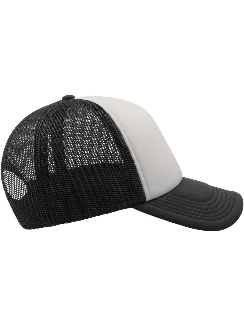 Casquette style trucker rapper - mixte - atlantis Noir Blanc - Kiabi