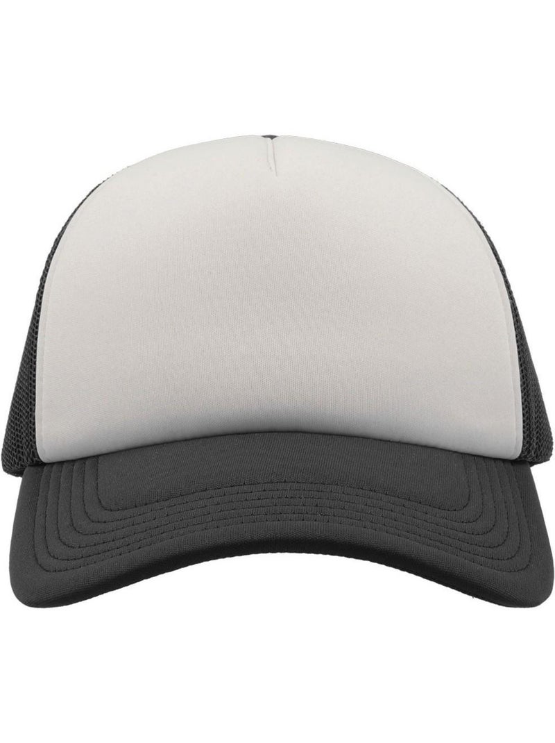 Casquette style trucker rapper - mixte - atlantis Noir Blanc - Kiabi