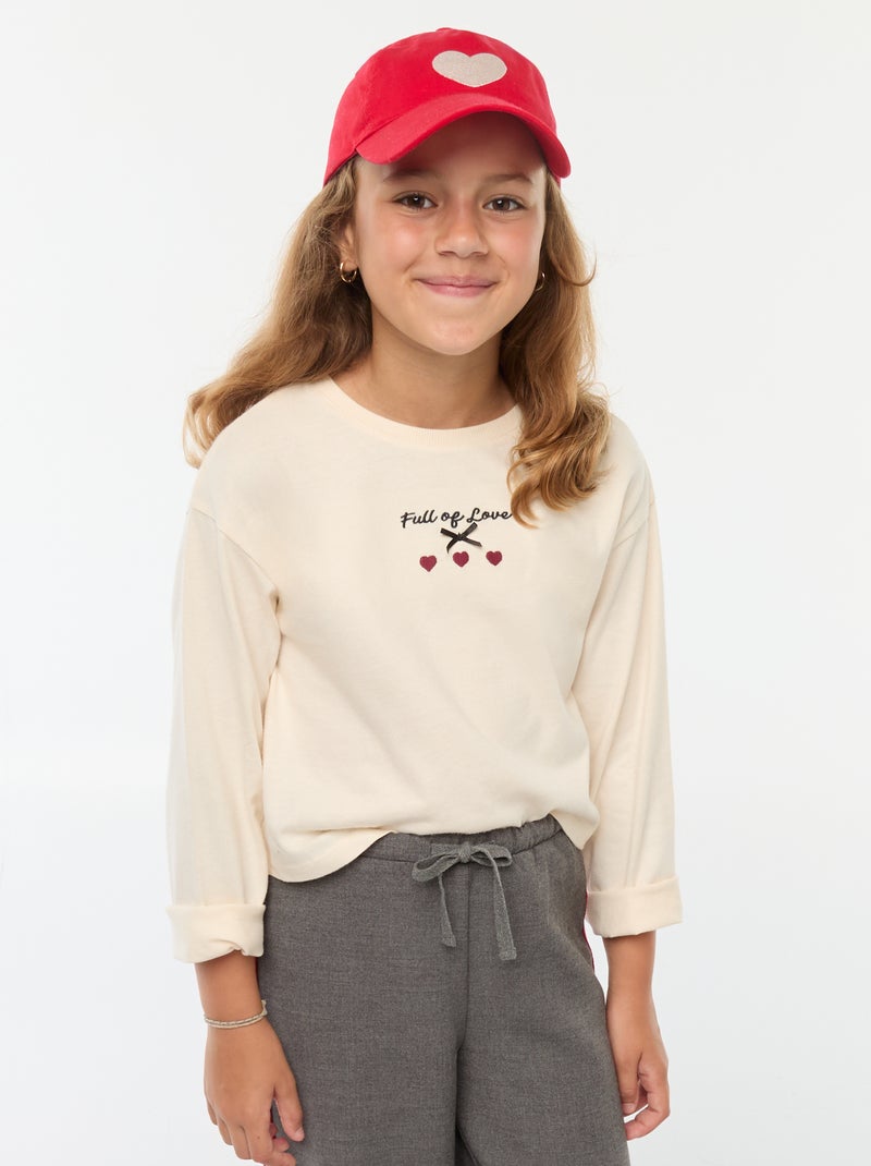 Casquette unie avec motif brodé Rouge - Kiabi