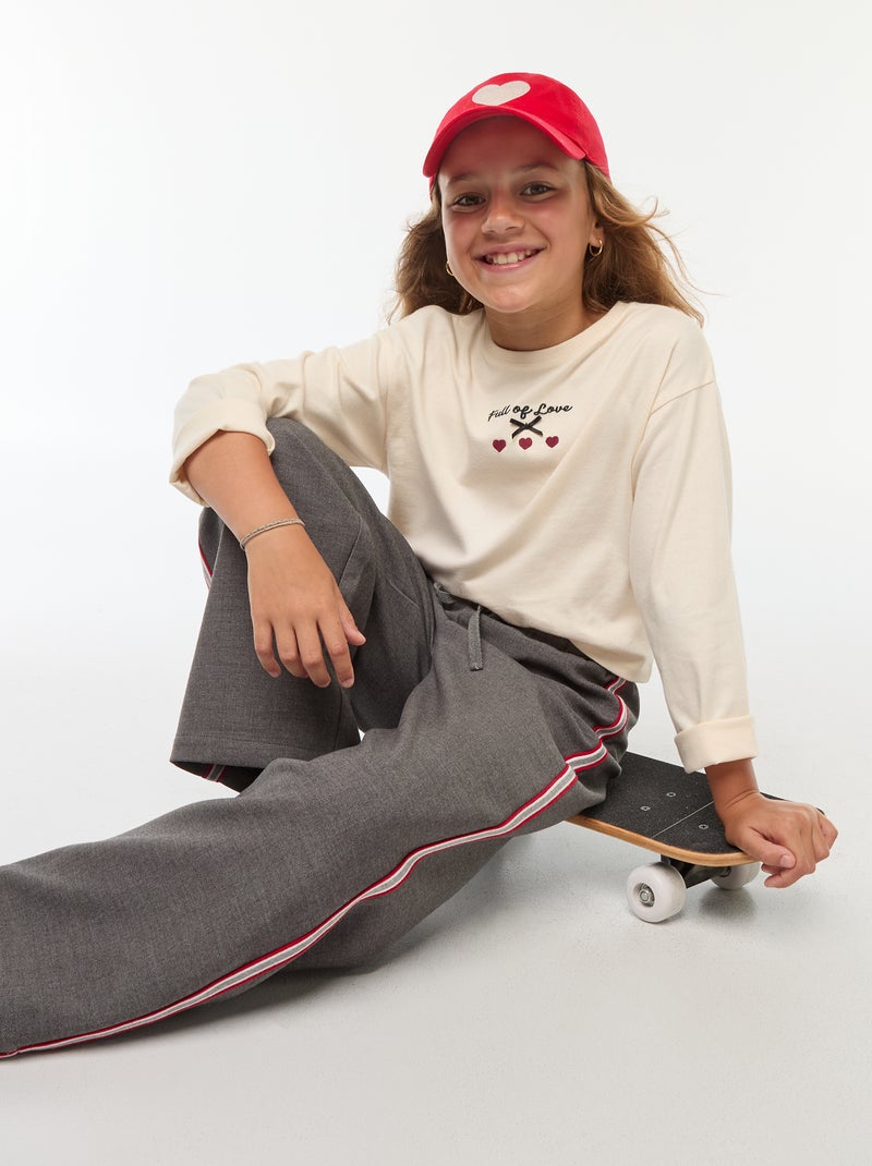 Casquette unie avec motif brodé Rouge - Kiabi