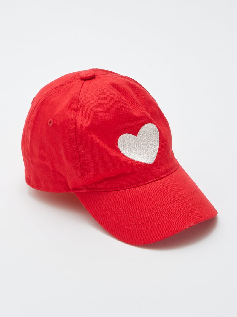 Casquette unie avec motif brodé Rouge - Kiabi