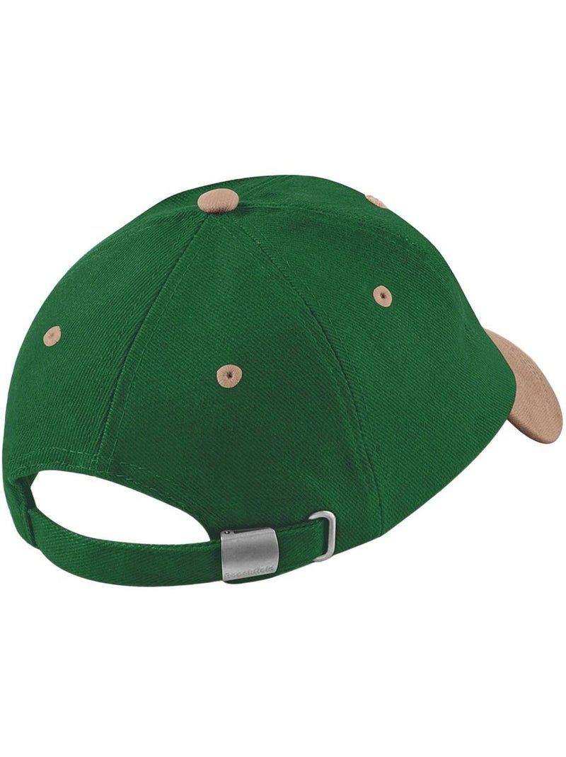 Casquette unisexe à profil bas en coton brossé lourd pour adultes - beechfield Vert foncé - Kiabi
