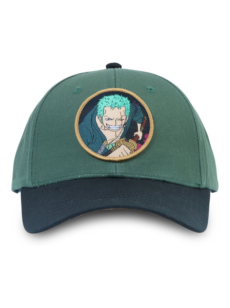 Casquettes adulte baseball fermeture snapback One Piece Freegun Noir Vert - Kiabi
