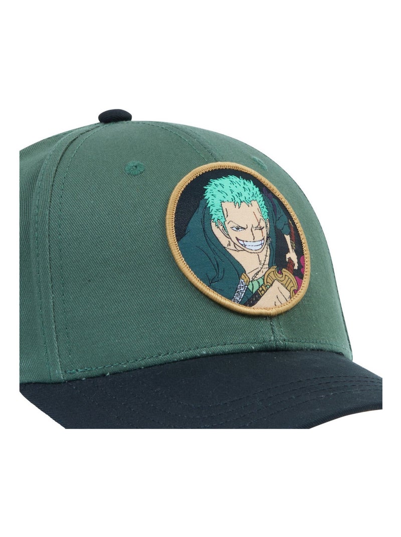 Casquettes adulte baseball fermeture snapback One Piece Freegun Noir Vert - Kiabi