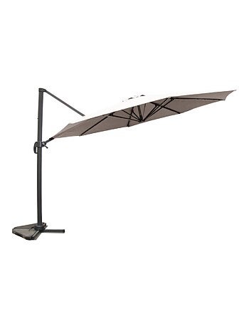 CASTILLO Parasol gris déporté rond 3,5 x 3,5 m rotatif à 360