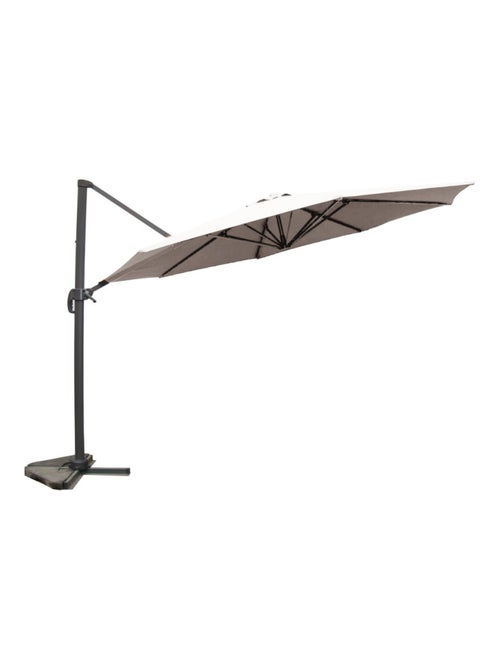 CASTILLO - Parasol circulaire Ø 350cm déporté rotatif écru en aluminium - Kiabi