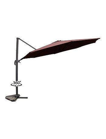 CASTILLO Parasol gris déporté rond 3,5 x 3,5 m rotatif à 360