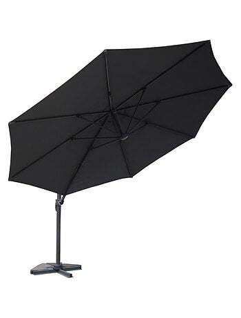 CASTILLO - Parasol octogonal Ø 350cm déporté gris en aluminium