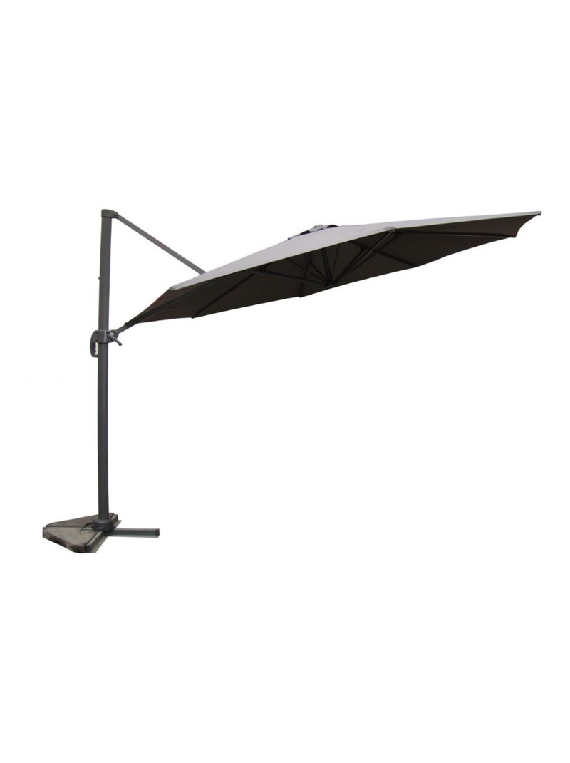 CASTILLO - Parasol octogonal Ø 350cm déporté gris en aluminium Gris - Kiabi