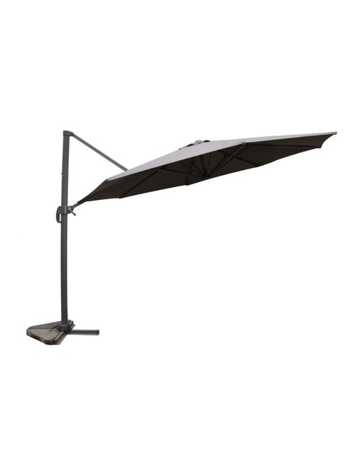 CASTILLO Parasol gris déporté rond 3,5 x 3,5 m rotatif à 360 - Kiabi