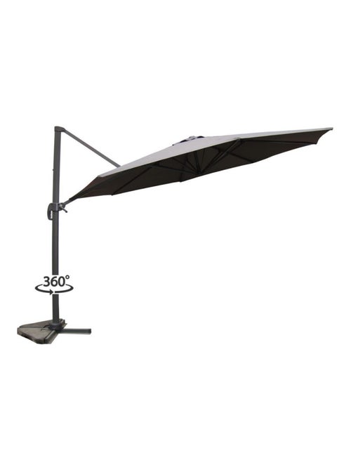 CASTILLO Parasol gris déporté rond 3,5 x 3,5 m rotatif à 360 - Kiabi