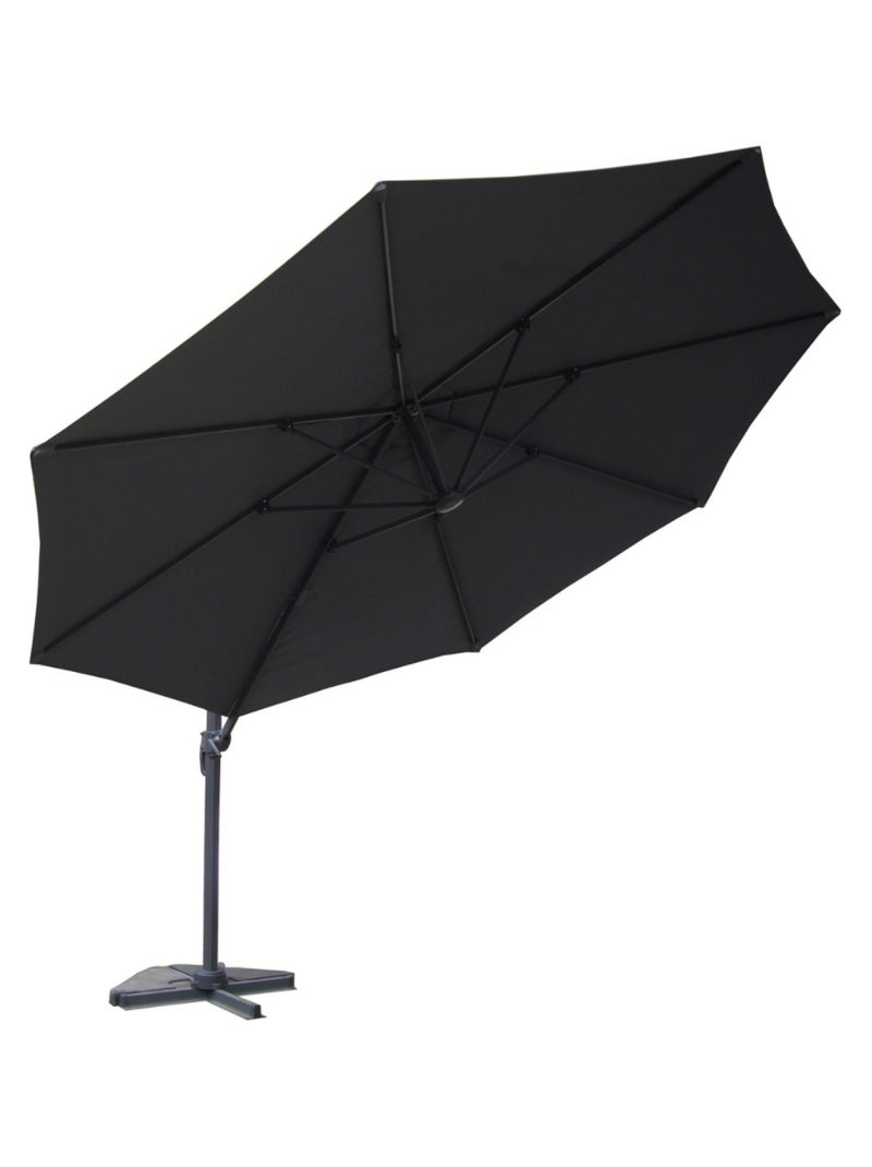 CASTILLO Parasol  gris déporté rond 3,5 x 3,5 m rotatif à 360 Gris - Kiabi