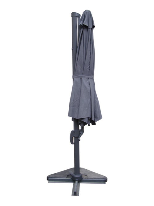 CASTILLO Parasol gris déporté rond 3,5 x 3,5 m rotatif à 360 - Kiabi