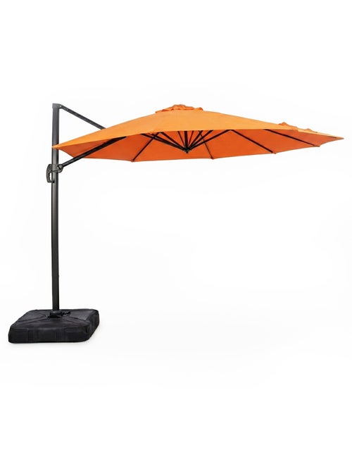 CASTILLO Parasol octogonal Ø 350cm déporté orange en aluminium - Kiabi