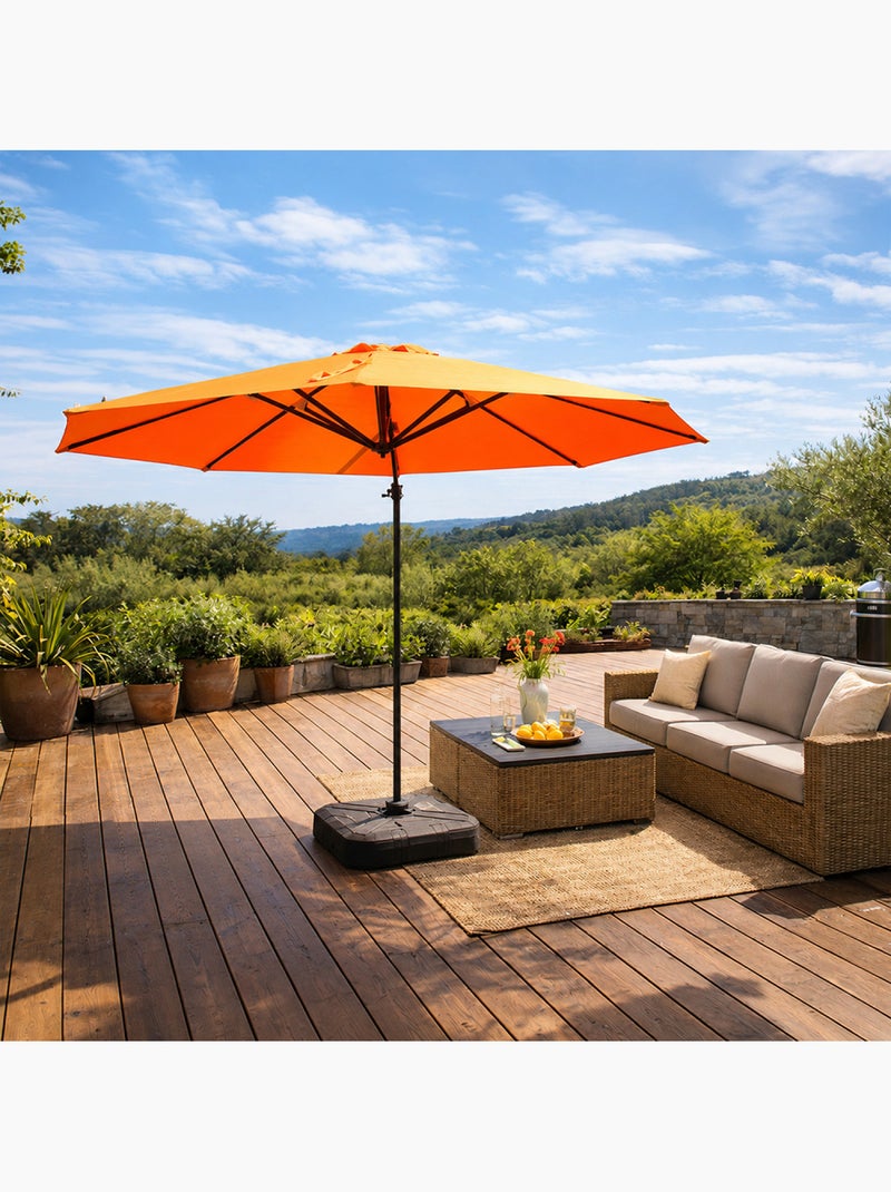 CASTILLO Parasol octogonal Ø 350cm déporté orange en aluminium Orange - Kiabi