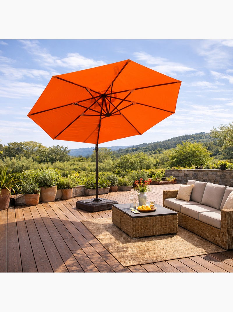CASTILLO Parasol octogonal Ø 350cm déporté orange en aluminium Orange - Kiabi