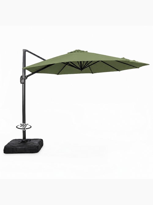 CASTILLO Parasol octogonal Ø 350cm déporté vert en aluminium - Kiabi