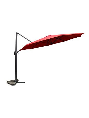 CASTILLO Parasol gris déporté rond 3,5 x 3,5 m rotatif à 360