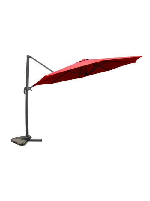 CASTILLO Parasol terracotta droit rond 3,5 x 3,5 m rotatif à 360 - Kiabi
