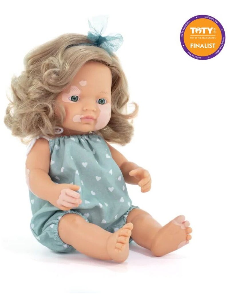 Caucasienne Blonde Foncée Avec Vitiligo 38cm Mf&m Miniland Beige - Kiabi