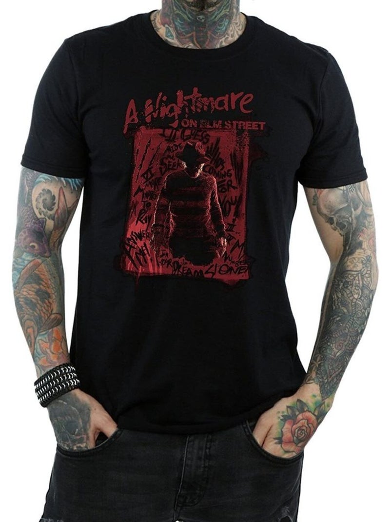 Cauchemar sur Elm Street - T-shirt (Freddy Krueger) Noir Rouge - Kiabi