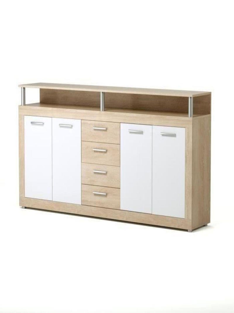 CAVA Buffet bas contemporain chêne et blanc - 197 - AUCUNE Blanc - Kiabi