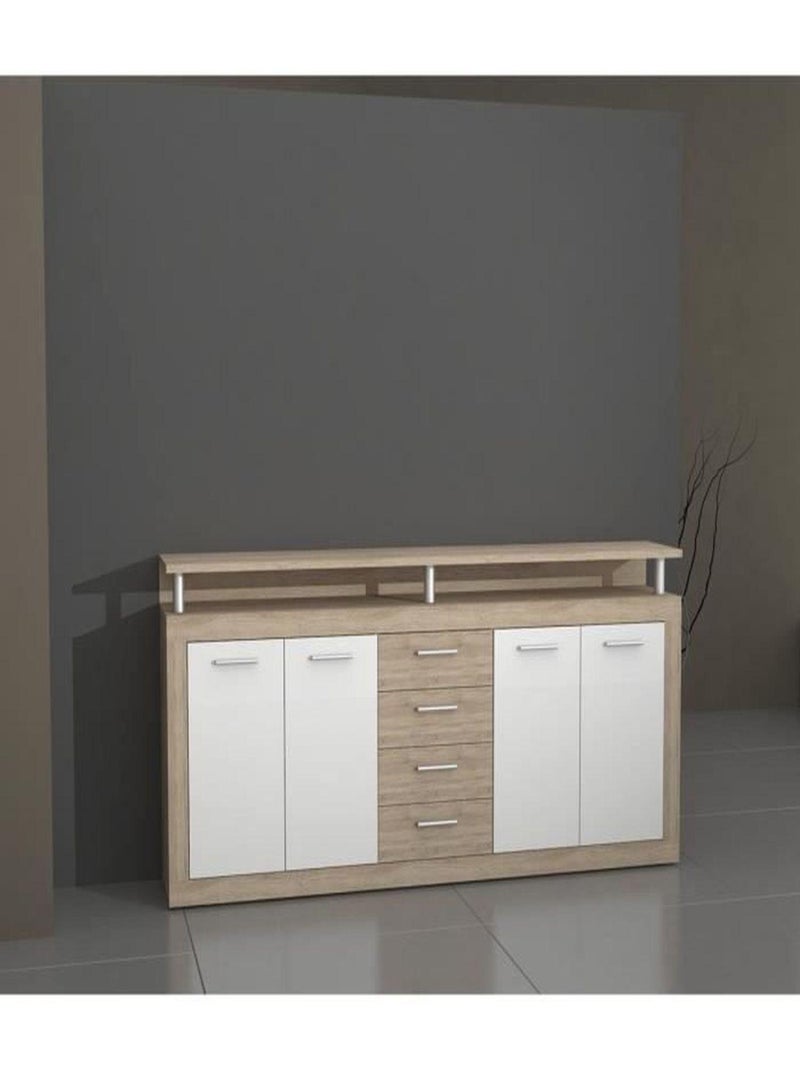 CAVA Buffet bas contemporain chêne et blanc - 197 - AUCUNE Blanc - Kiabi