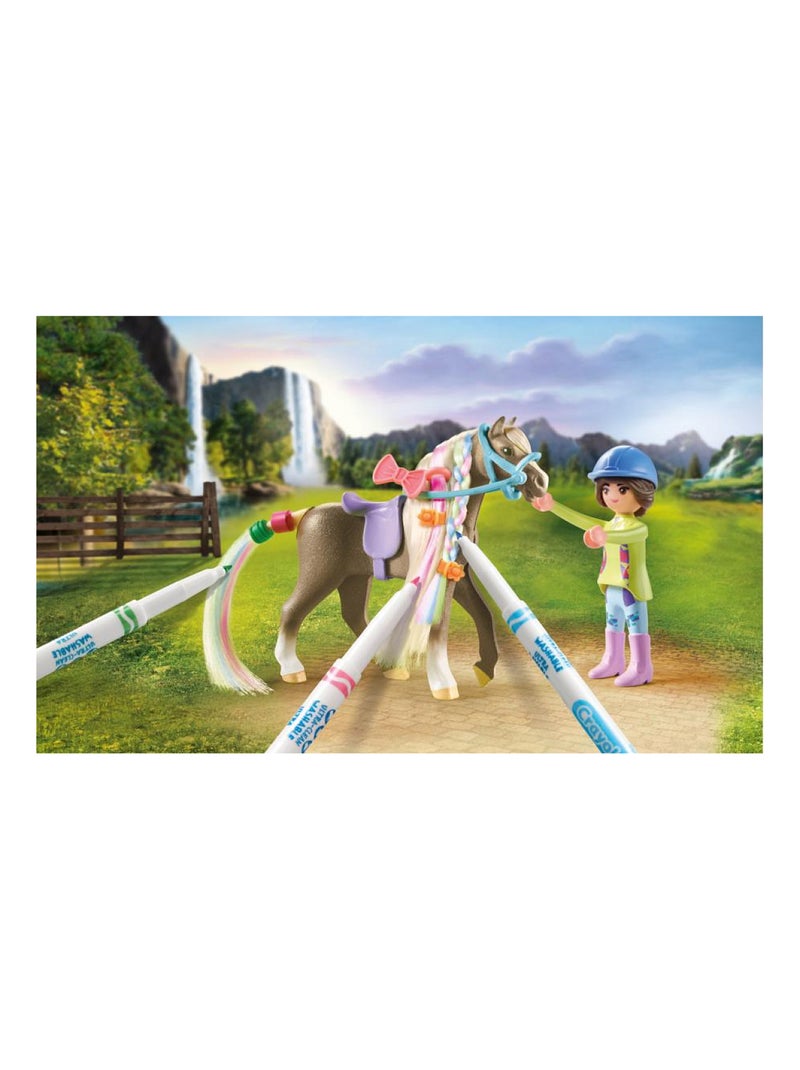 Cavalière avec crinière de cheval à colorier N/A - Kiabi